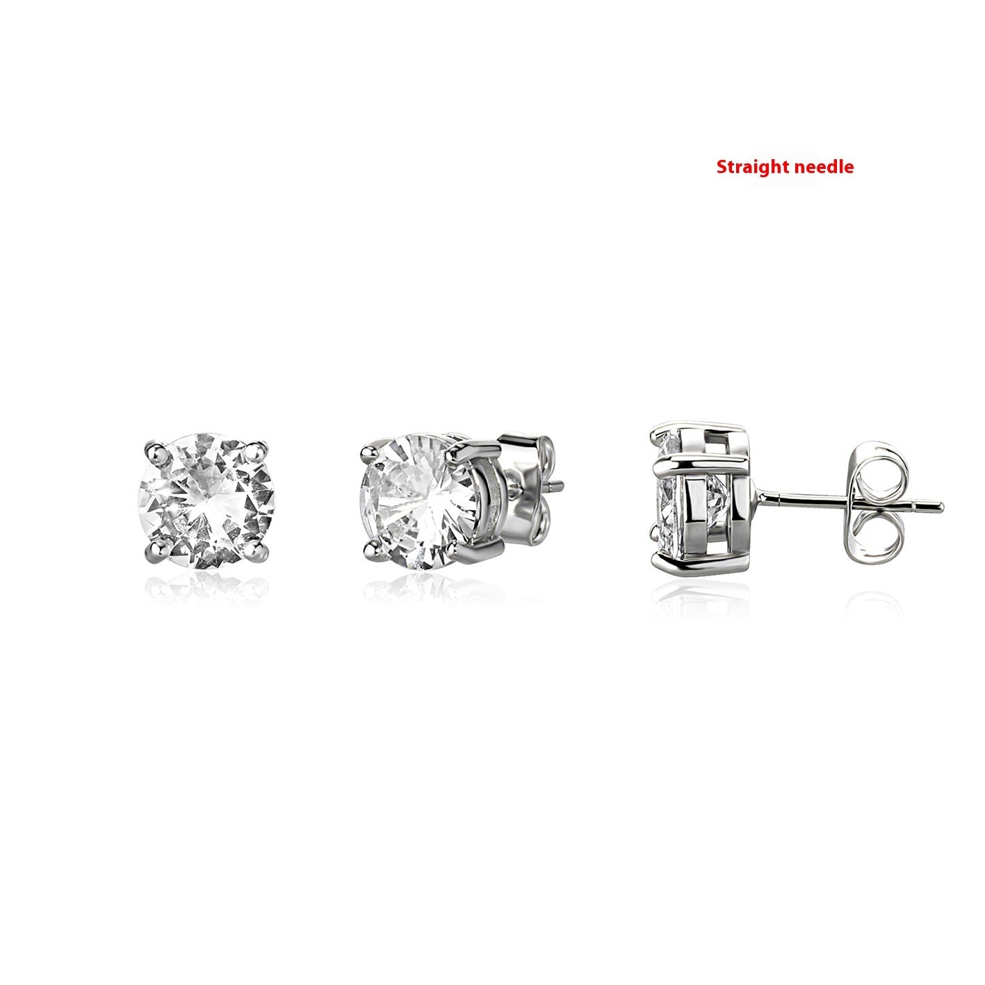 Gold-plated Micro-inlaid Round Zircon Ear Studs Earrings
